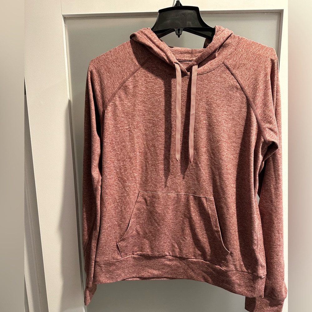Quince Flowknit Ultra Soft Performance Hoodie Heather Rose Small
